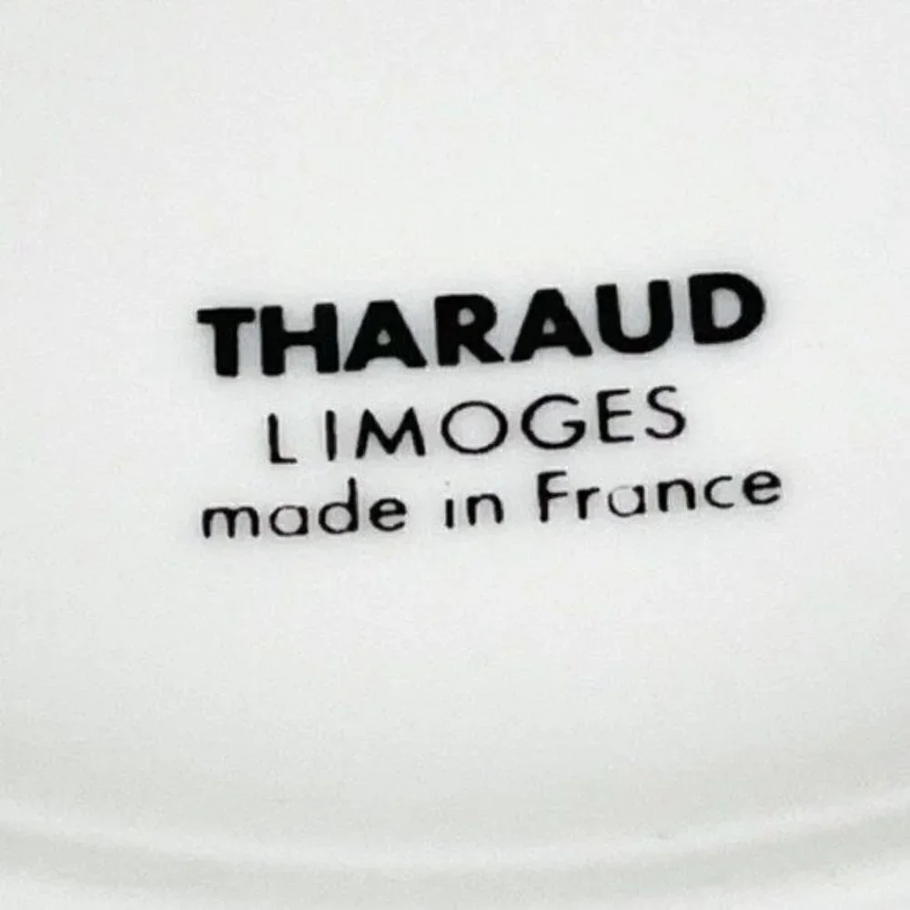 Tharaud Limoges Made in France footed  cake stand blue forget me nots 12.5” X 4”
